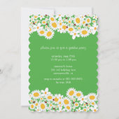 白いデイジー 花 おたまじゃくし 誕生日 招待 招待状 (裏面)