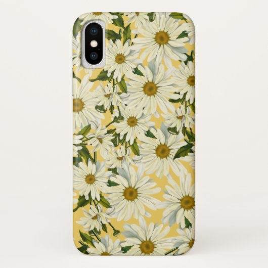 白いデイジー 雛菊 黄色 明るい 楽しい Case-Mate iPhoneケース (裏面)