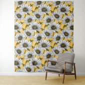 白いデイジー、黄色に野生の花 タペストリー (インサイチュ)