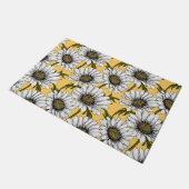 白いデイジー、黄色に野生の花 ドアマット (アングル)