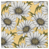 白いデイジー、黄色に野生の花 ファブリック (見本)