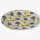 白いデイジー、黄色に野生の花 ペーパープレート (アングル)