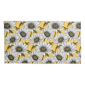 白いデイジー、黄色に野生の花 枕カバー (裏面-右)