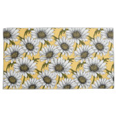 白いデイジー、黄色に野生の花 枕カバー (正面右)