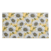 白いデイジー、黄色に野生の花 枕カバー (裏面-左)