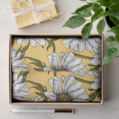白いデイジー、黄色に野生の花 薄葉紙 (ギフト)