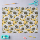 白いデイジー、黄色に野生の花 薄葉紙 (クラフト)