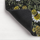 白いデイジー、黄色の中心/デジタル効果/写真 マウスパッド (コーナー)