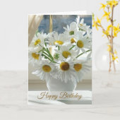 白いデイジー、camomileのハッピーバースデー カード (黄色い花)