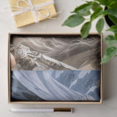 白いデコパージュの女性戦士のダブルイメージ 薄葉紙 (ギフト)