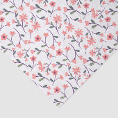 白いデコページの優美なピンクの花のつる植物 薄葉紙 (詳細)