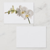 白いデンドロビウムの蘭の花のスプレーの花柄のブランク 名刺 (正面/裏面)