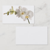 白いデンドロビウムの蘭の花のスプレーの花柄のブランク 名刺 (正面/裏面)