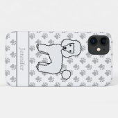 白いトイプードルの可愛いキャラクターデザイン 犬と名前 Case-Mate iPhoneケース (裏面(横))