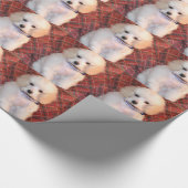 白いトイプードルの柔らかい子犬 ラッピングペーパー (角)