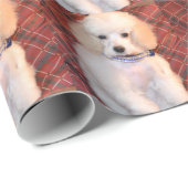 白いトイプードルの柔らかい子犬 ラッピングペーパー (ロールコーナー)