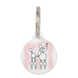 白いトイプードルパーソナライズされたドグネーム ペット　ネームタグ