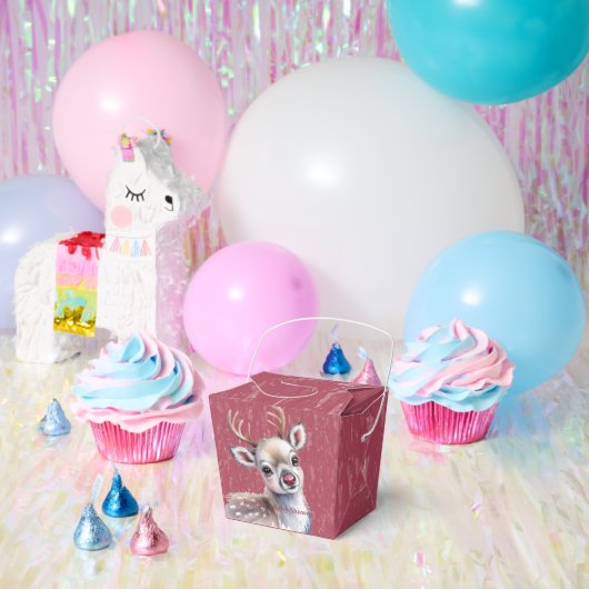 白いトナカイの赤い鼻の誕生日 フェイバーボックス (パーティー)