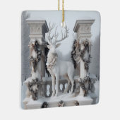白いトナカイ像 セラミックオーナメント (右)