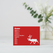 白いトナカイ/カリブーのシルエット 名刺 (スタンド正面)