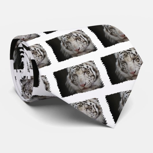 白いトラのタイ ネクタイ (ロール)