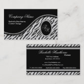 白いトラのプリントのモノグラムSの名刺の~ Bl 名刺 (正面/裏面)