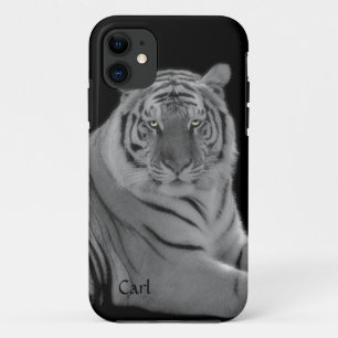 白いトラの写真のiPhone 5の電話箱 iPhone 11 ケース