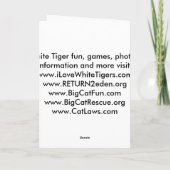 白いトラの挨拶状 カード (裏面)