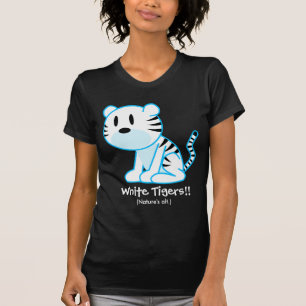 白いトラの文字のワイシャツ Tシャツ