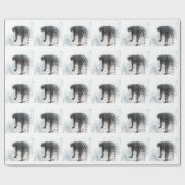 白いトラの野生動物 ラッピングペーパー (フラット)