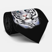 白いトラの顔のタイ ネクタイ (ロール)