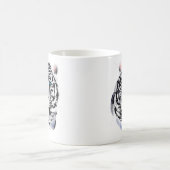 白いトラの顔のマグ コーヒーマグカップ (中央)