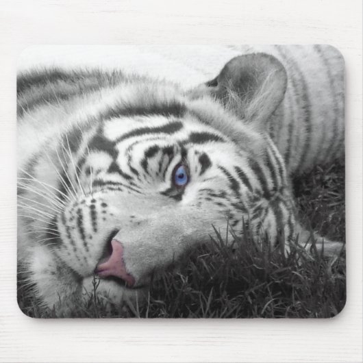白いトラのmousepad マウスパッド (正面)