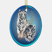 白いトラ-オーナメント セラミックオーナメント (右)