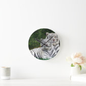 白いトラ ラウンド壁時計 (ホーム)