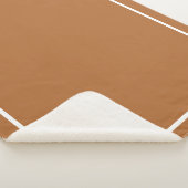 白いトリム付き錆びた茶色 シェルパブランケット (3/4)