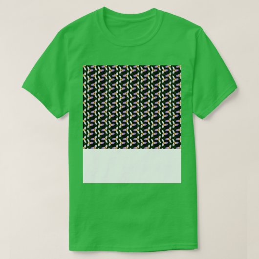 白いトリリウムダーク背景の着色パターン Tシャツ (デザイン正面)