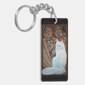 白いトルコのアンゴラ キーホルダー (正面左)