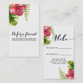 白いトロピカルハイビスカス離れのシックが友人を参照 紹介カード (正面/裏面)