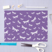 白いトンボのパターン-カスタマイズ可能なBGカラー 薄葉紙 (クラフト)