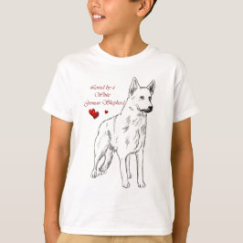 白いドイツの羊飼いに愛される Tシャツ