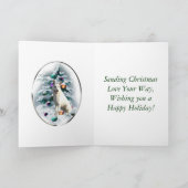 白いドイツの羊飼いのクリスマス シーズンカード (内部)