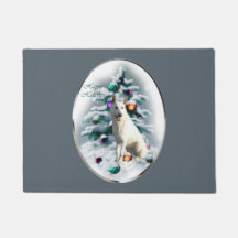 白いドイツの羊飼いのクリスマス