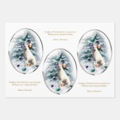 白いドイツの羊飼いのクリスマス ラッピングペーパーシート (正面3)