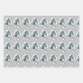 白いドイツの羊飼いのクリスマス ラッピングペーパーシート (正面2)