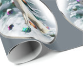 白いドイツの羊飼いのクリスマス ラッピングペーパー (ロールコーナー)