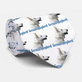 白いドイツの羊飼いのタイル張りのネクタイ ネクタイ (ロール)