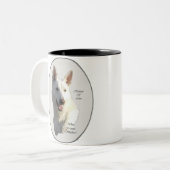 白いドイツの羊飼いの贈り物 ツートーンマグカップ (正面左)