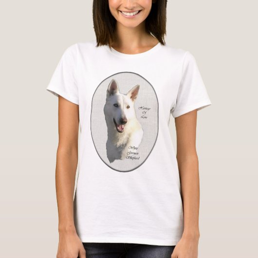 白いドイツの羊飼いの贈り物 Tシャツ (正面)