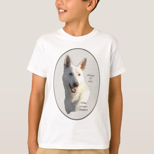 白いドイツの羊飼いの贈り物 Tシャツ (正面)